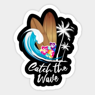 Catch The Wave Summer Surfing Sticker